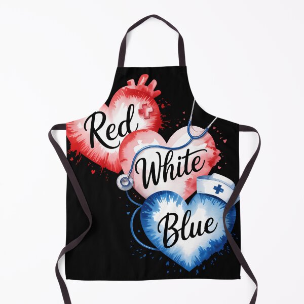 Item preview, Red White Blue Heart Nurse Patriotic American Flag Watercolor designed and sold by someraargelia.