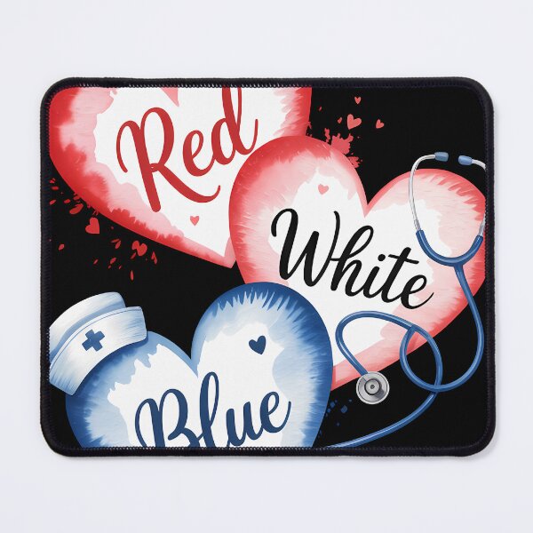 Item preview, Nuse Red White Blue Heart Nurse Patriotic American Flag designed and sold by someraargelia.