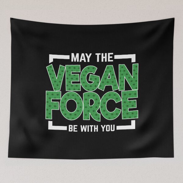 Item preview, May The Vegan Force Be With You Vegan Saying designed and sold by Faiza Styles.