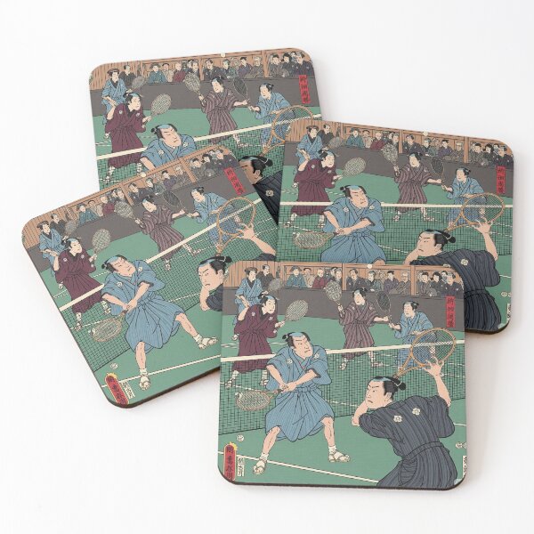 Item preview, Samurai Tennis Match in Ukiyo-e Style designed and sold by ArareSmallWoods.