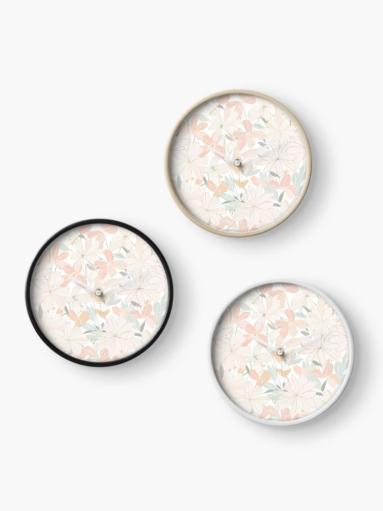 Thumbnail 3 of 4, Clock, Simple Flower Design designed and sold by CoolPixels.