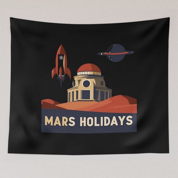 Item preview, Retro Mars Travel Poster designed and sold by ChicTrendz.