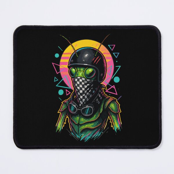 Item preview, Biker Bandit Mantis Helmet Vaporwave Retro designed and sold by TomFrontierArt.