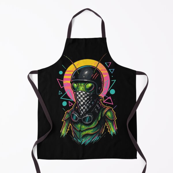 Item preview, Biker Bandit Mantis Helmet Vaporwave Retro designed and sold by TomFrontierArt.