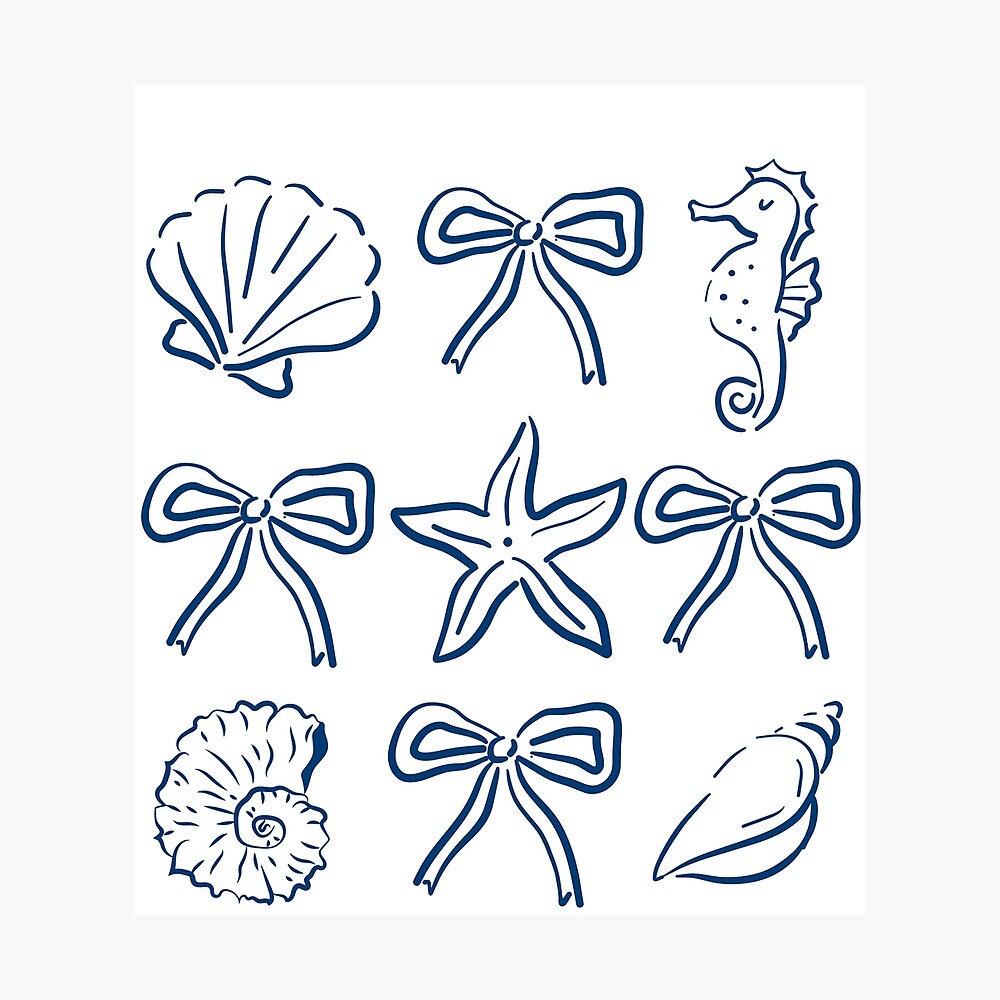 Blue Seashell Poster