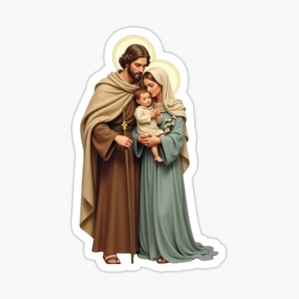 Item preview, Vintage Sacred Family Illustration | Symbolic Christian Art for Faithful Hearts designed and sold by joscafer.