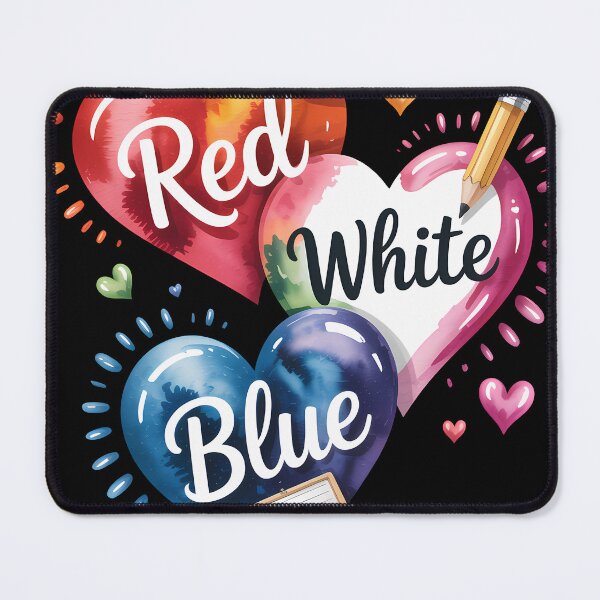 Item preview, Red White Blue Heart Teacher Patriotic American Flag Watercolor designed and sold by someraargelia.