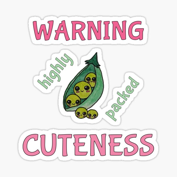 Peas in a Pod - Warning: Packed with Cuteness Sticker