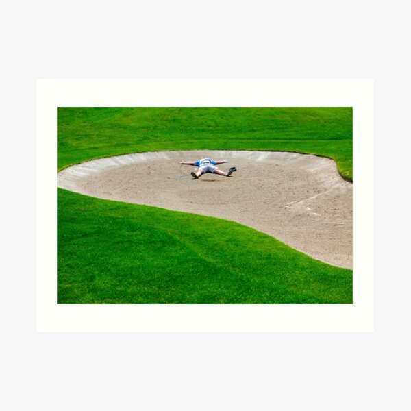 Golfer in Bunker Art Print