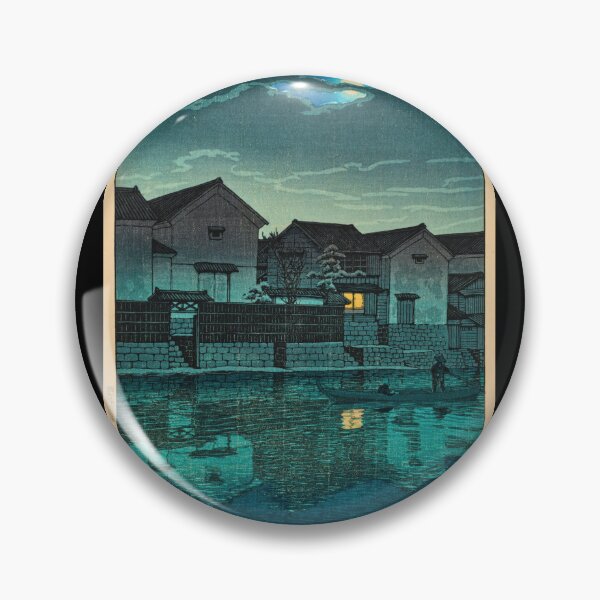 Item preview, Izumo Matsue Oborozuki (Hazy Moon at Matsue in Izumo) by Hasui Kawase | Japanese Moon Poster | Japandi Landscape Art designed and sold by artofuniverse.