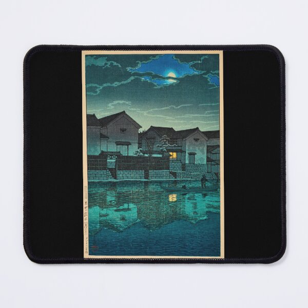Item preview, Izumo Matsue Oborozuki (Hazy Moon at Matsue in Izumo) by Hasui Kawase | Japanese Moon Poster | Japandi Landscape Art designed and sold by artofuniverse.
