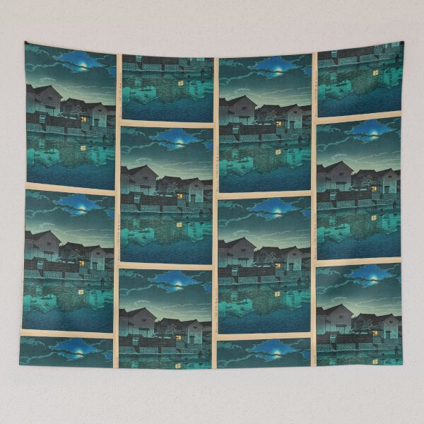 Item preview, Izumo Matsue Oborozuki (Hazy Moon at Matsue in Izumo) by Hasui Kawase | Japanese Moon Poster | Japandi Landscape Art designed and sold by artofuniverse.