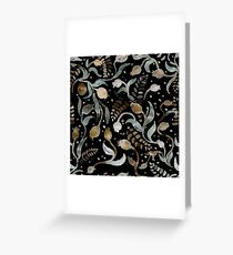 Watercolor pattern with abstract flowers. Greeting Card