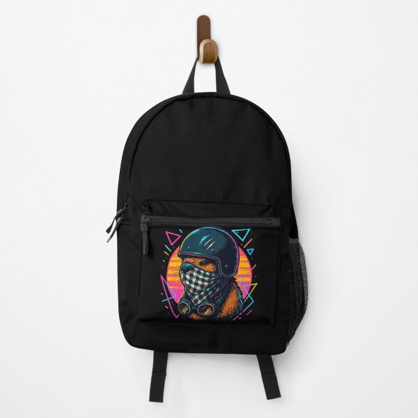 Item preview, Biker Beaver Bandit Helmet Vaporwave Retro designed and sold by TomFrontierArt.