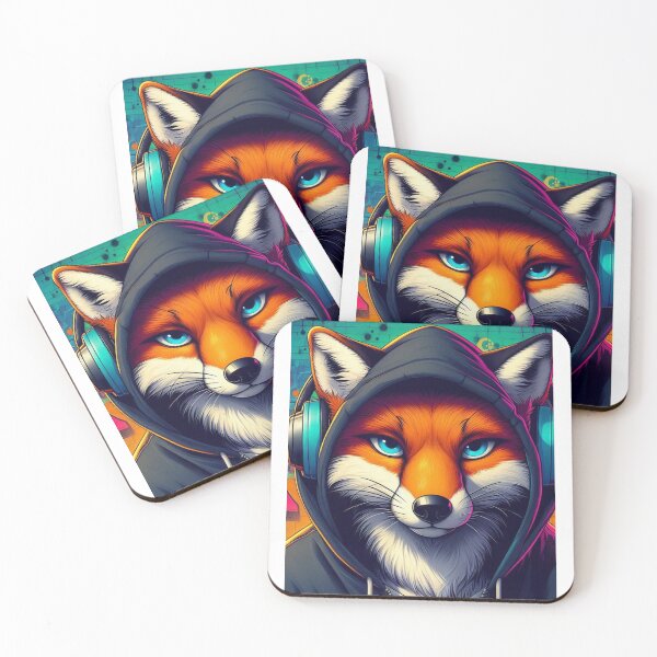 Item preview, Streetwise Fox – Hoodie & Headphones with Graffiti Vibes designed and sold by ashokreddy343.