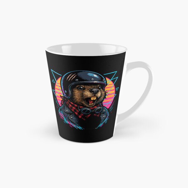 Artikelvorschau, Biker Biber Helm Vaporwave Retro entworfen und verkauft von TomFrontierArt.