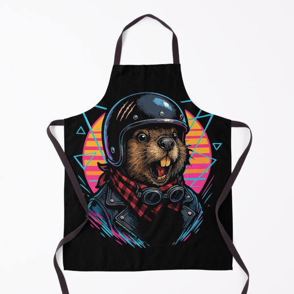 Artikelvorschau, Biker Biber Helm Vaporwave Retro entworfen und verkauft von TomFrontierArt.