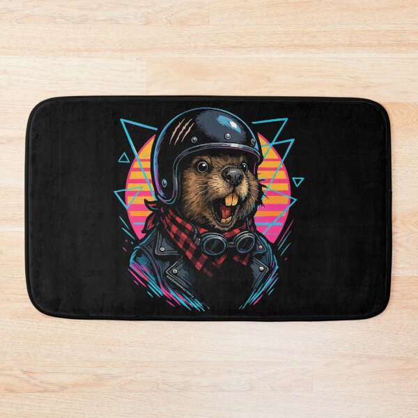 Artikelvorschau, Biker Biber Helm Vaporwave Retro entworfen und verkauft von TomFrontierArt.