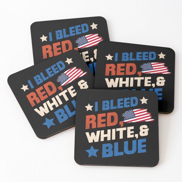 Item preview, I Bleed Red White and Blue T-Shirt – Patriotic American Flag USA Pride Shirt designed and sold by FestivityFinds.