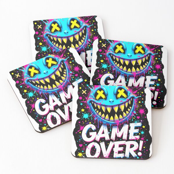 Item preview, Game Over – Neon Smiley Grunge Art designed and sold by aiartroom31.