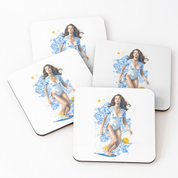 Item preview, modern graphic composition featuring a brunette woman surfer in dynamic motion designed and sold by wonderisland.