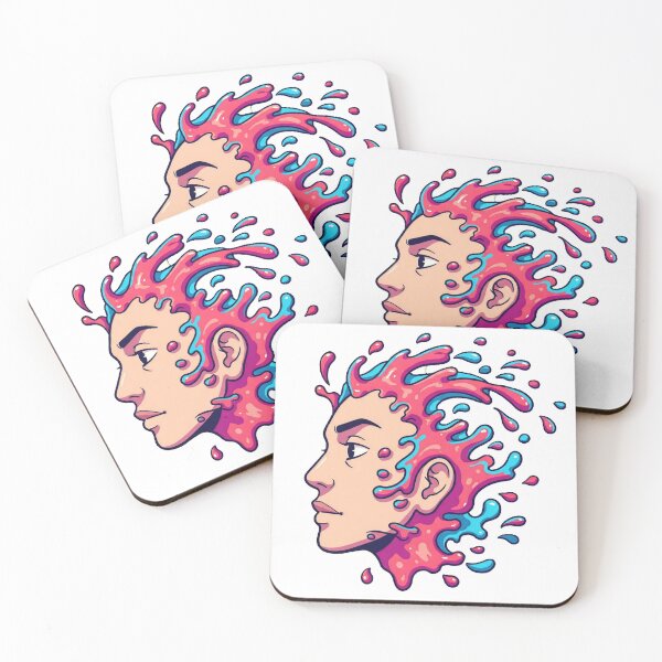 Item preview, Melting Mind: Abstract Splash Art Portrait - Vibrant Psychedelic Human Head Design designed and sold by MalPhiri.