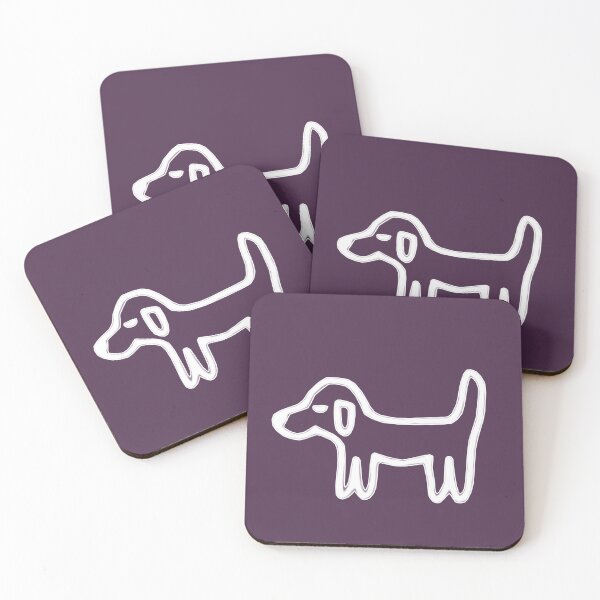 Item preview, Minimal Dog with White Outline on Dark Violet – Reduced Line Dog designed and sold by Vision Illustrated.