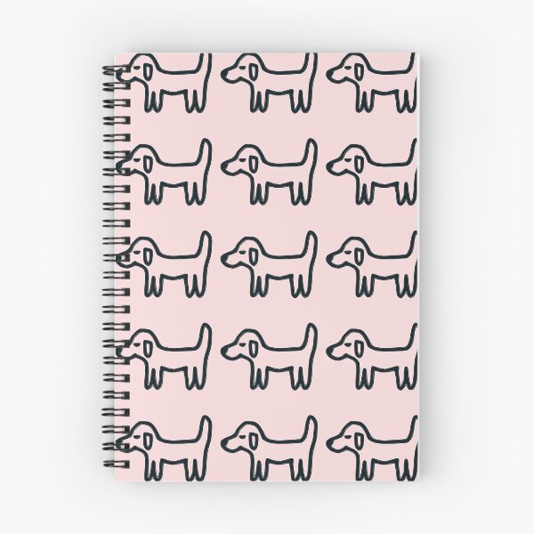 Item preview, Minimal Dog with dark blue outline on light pink – Reduced line dog designed and sold by Vision Illustrated.