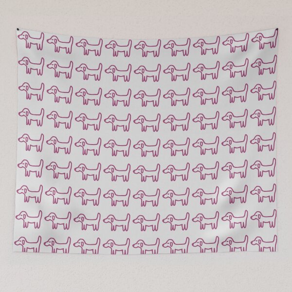 Item preview, Minimal Dog with Purple Outline on Grey – Reduced Line Dog designed and sold by Vision Illustrated.