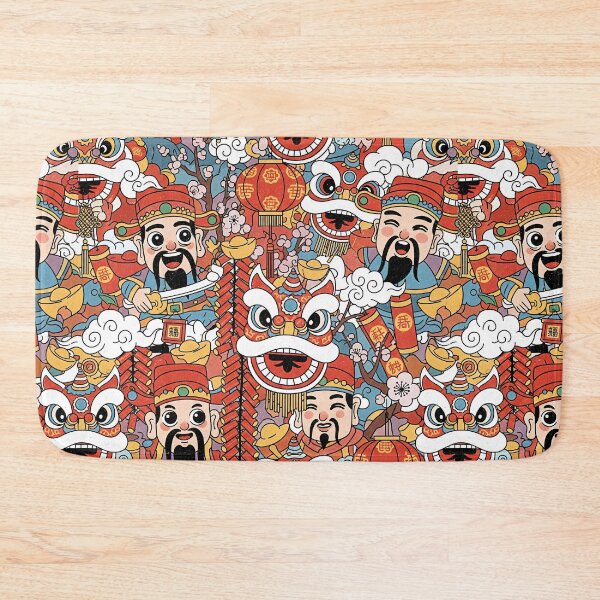 Item preview, Festive CNY Lion Dance Pattern designed and sold by tretyakov.