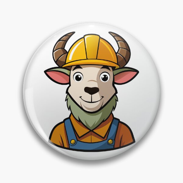 Item preview, Construction Goat with Helmet and Horns. designed and sold by GregorySmithRed.