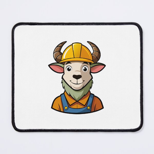 Item preview, Construction Goat with Helmet and Horns. designed and sold by GregorySmithRed.