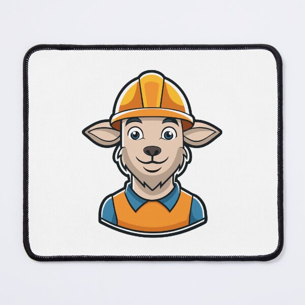 Item preview, Young construction goat in a helmet. designed and sold by GregorySmithRed.