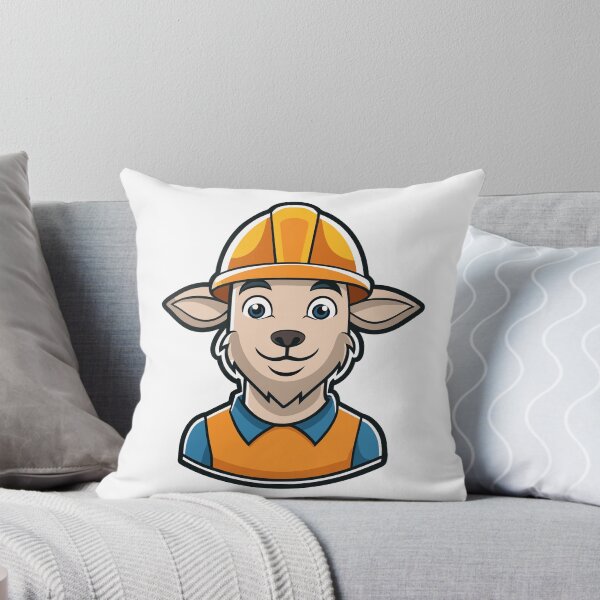 Item preview, Young construction goat in a helmet. designed and sold by GregorySmithRed.