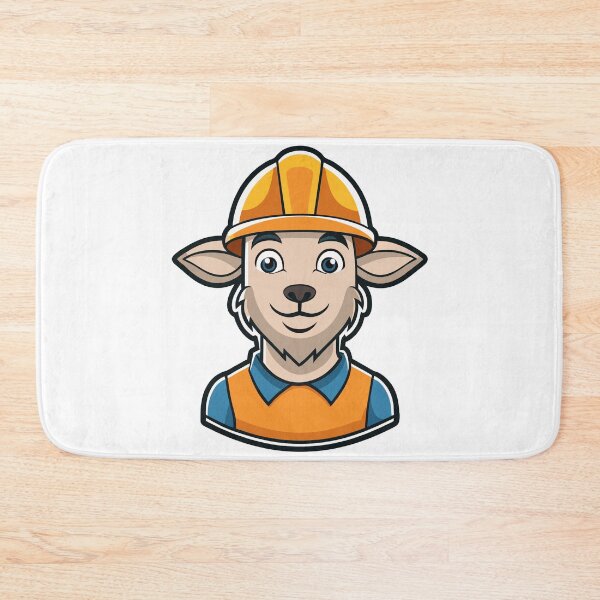 Item preview, Young construction goat in a helmet. designed and sold by GregorySmithRed.