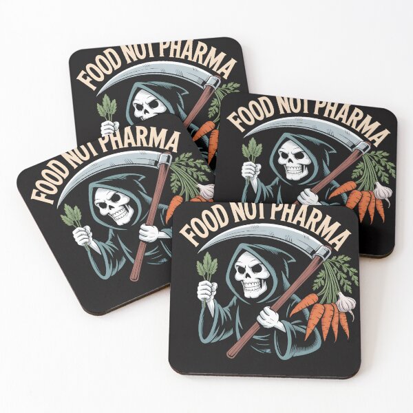 Item preview, Food Not Pharma – Grim Reaper Veggie Protest Shirt designed and sold by Slavicsoul.