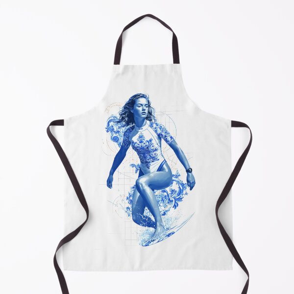 Item preview, modern graphic composition featuring a brunette woman surfer in dynamic motion, designed and sold by wonderisland.