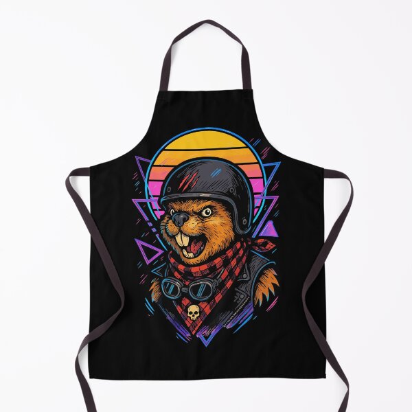 Artikelvorschau, Cooler Biker Biber Helm Vaporwave Retro entworfen und verkauft von TomFrontierArt.