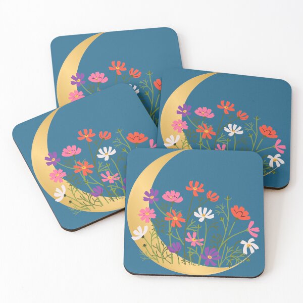 Item preview, Moon with flowers designed and sold by TinaMS123.