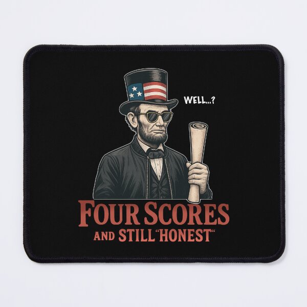 Item preview, Abraham Lincoln – Four Scores and Still "Honest" (on black) designed and sold by Neonyx2020.