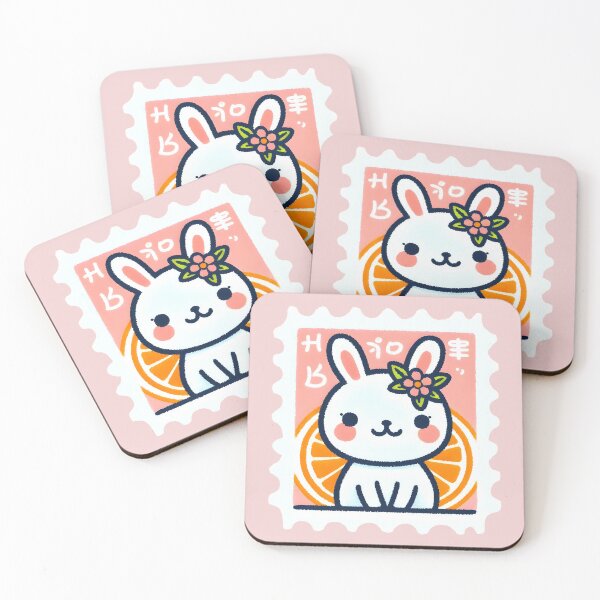 Item preview, Vintage Japanese Bunny Stamp – Pastel Kawaii Style designed and sold by EmeraldeaArt.