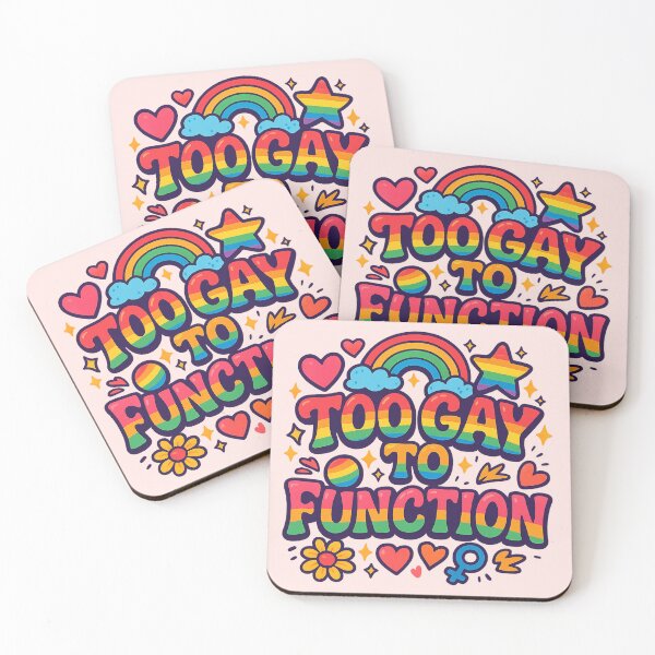 Item preview, Too Gay To Function – Funny Rainbow Pride Quote designed and sold by GirlyPopped.