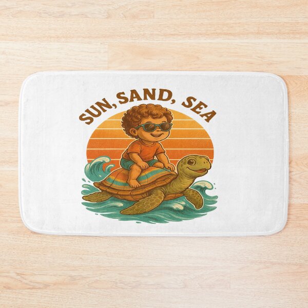 Item preview, Retro Summer Vibes: Kid Surfing with Turtle designed and sold by artist-for-you.
