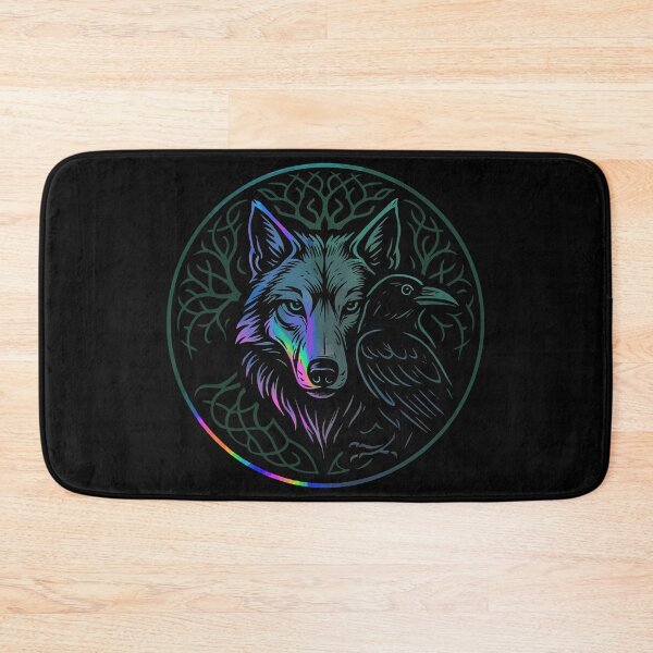 Item preview, Wolf And Raven Norse Mythology Monochromatic designed and sold by TomFrontierArt.