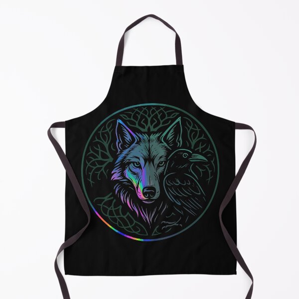 Item preview, Wolf And Raven Norse Mythology Monochromatic designed and sold by TomFrontierArt.