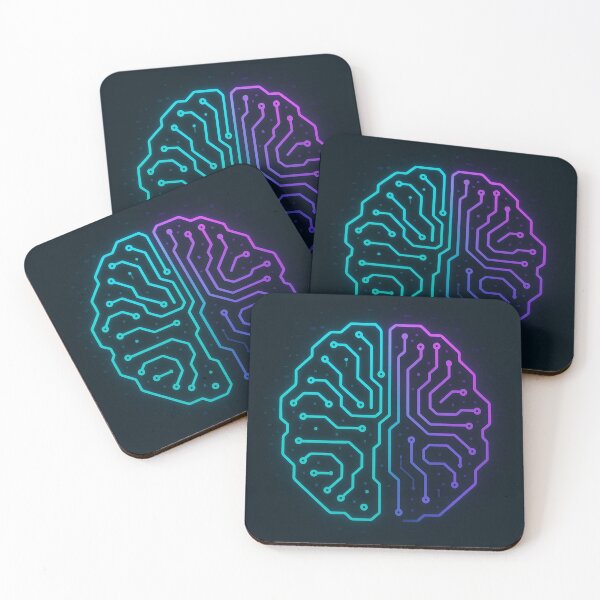 Item preview, Neon Circuit Brain – Futuristic Techcore Glow Art designed and sold by MuseFlux.
