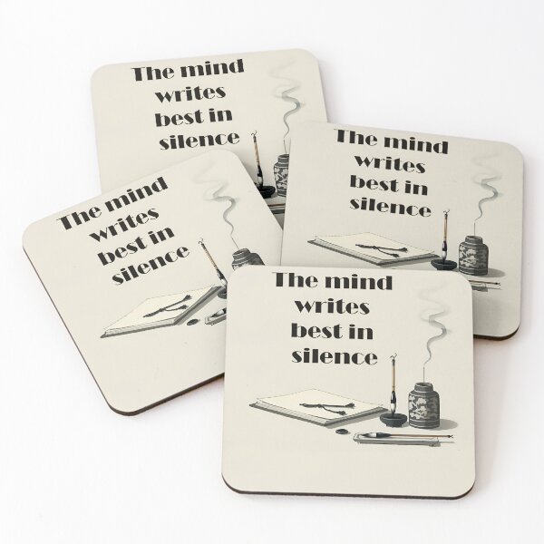 Item preview, The mind writes best in silence. Imagen zen designed and sold by GCBTienda.