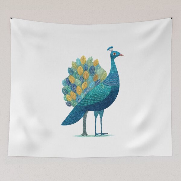 Item preview, Wonderful detailed peacock gond art designed and sold by wonderisland.
