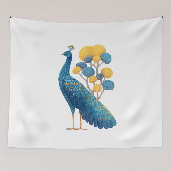 Item preview, Wonderful detailed peacock gond art designed and sold by wonderisland.