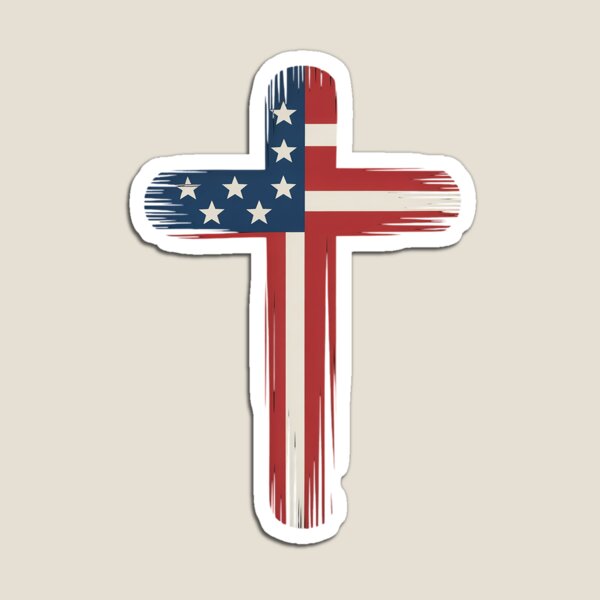 Item preview, American Flag Brush Cross Premium designed and sold by ZeroRaw.